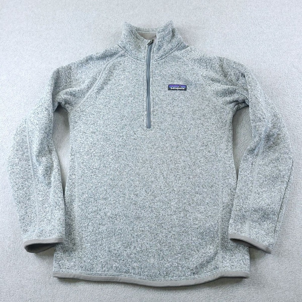 Patagonia Better Sweater Women XS Ash Gray Quarter Zip Fleece Pullover Mock Neck